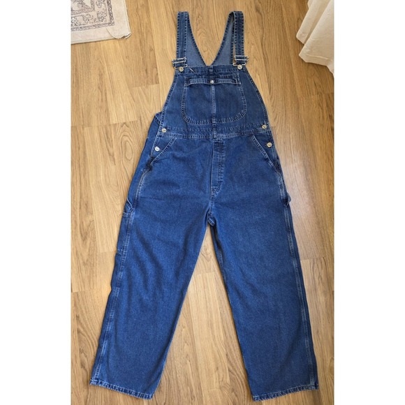 Lee Denim - Riveted by Lee Denim Carpenter Bib Overalls Dungarees Size Lp Dungarees Y2K